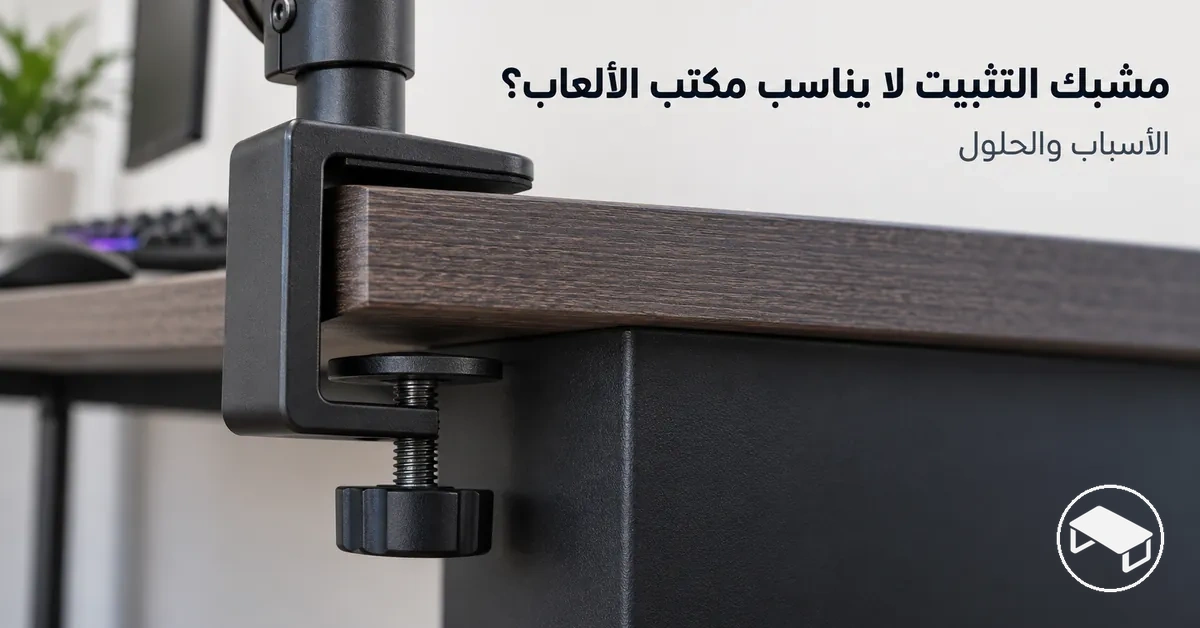 مشبك تثبيت إكسسوار مكتب ألعاب عند حافة مكتب لا توفر مساحة كافية للتثبيت بإحكام