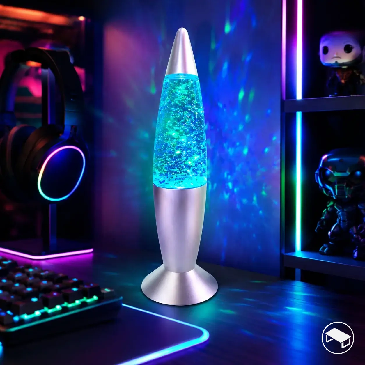 USB-powered rocket-shaped RGB desk lamp with colour-changing light