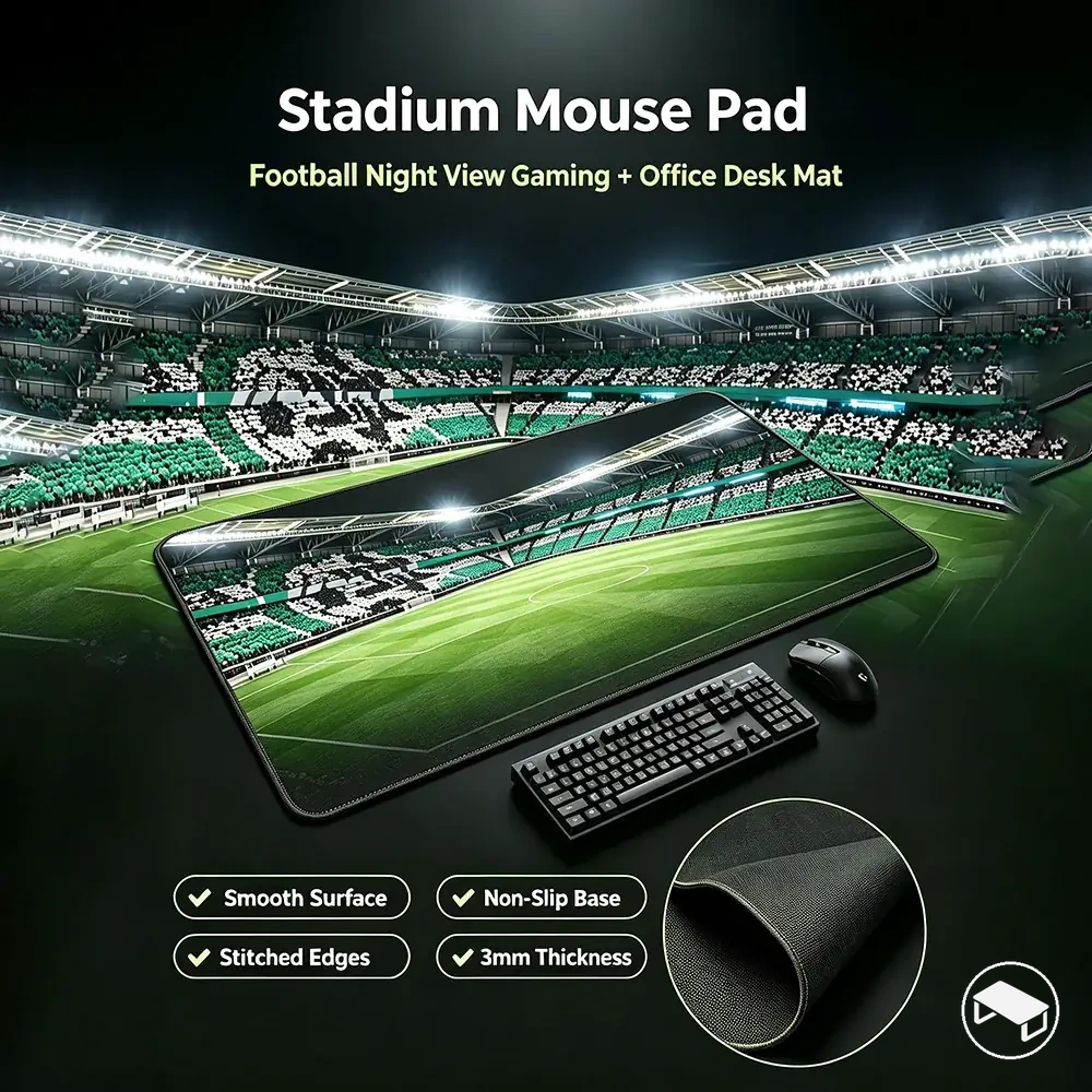 Non-slip rubber gaming mouse pad with a football club logo