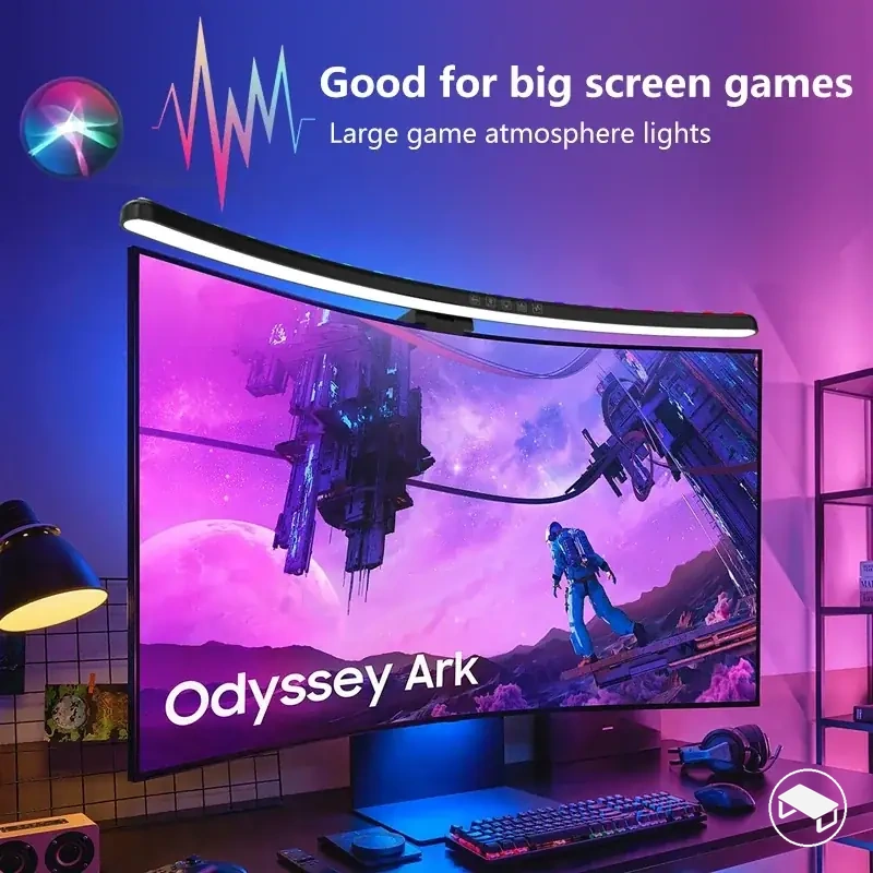Barra de luz RGB para monitor con iluminación al ritmo de la música e intensidad regulable