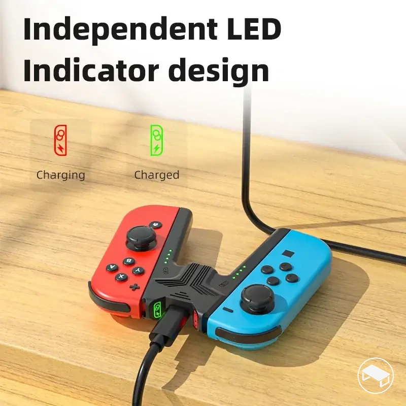 Suporte com empunhadura de carregamento para controles Joy-Con do Switch 1 e Switch 2